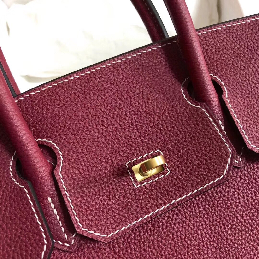 Hermes Birkin 35CM Togo Leather Handbag Burgundy